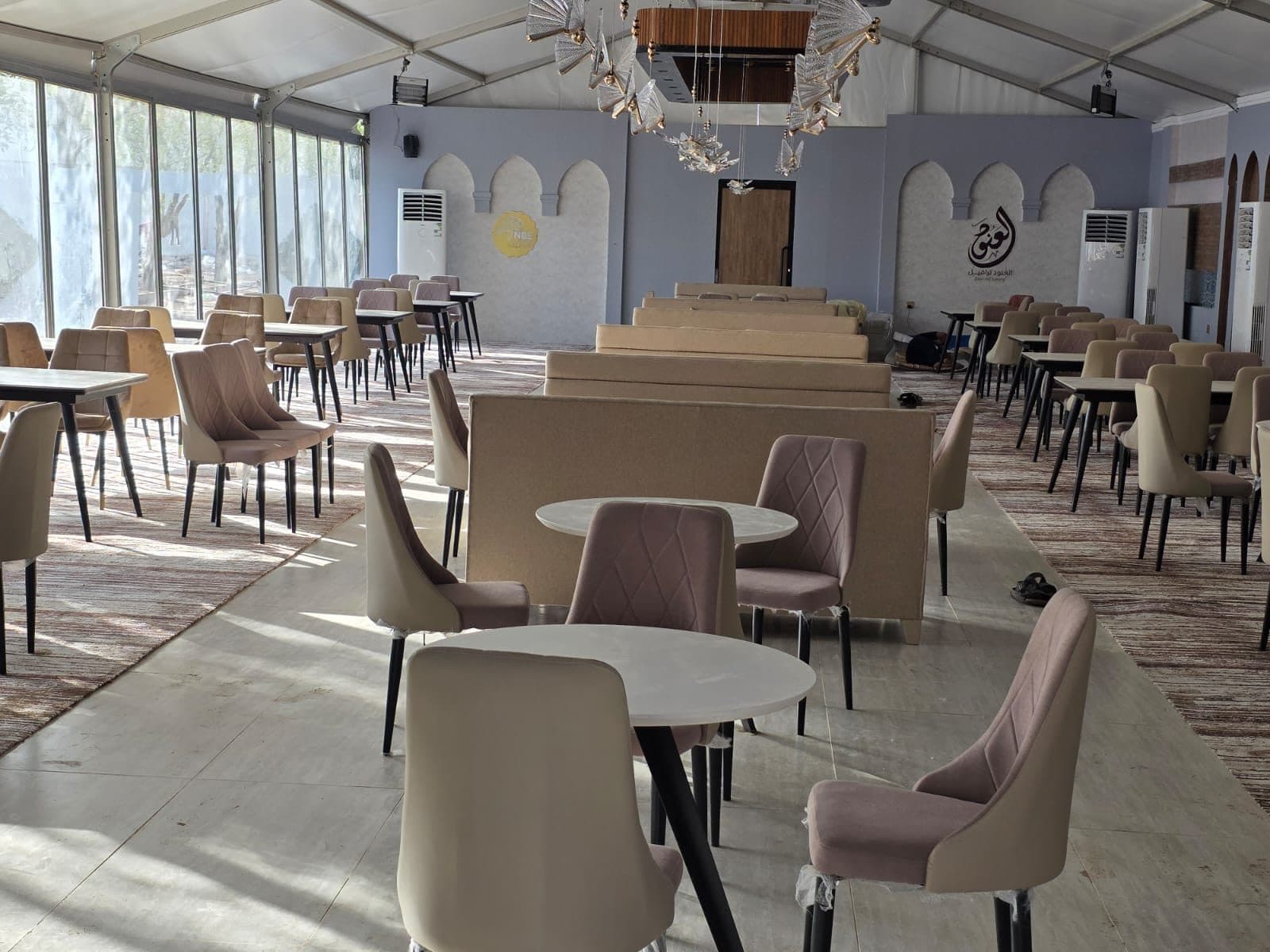 Dining hall at the AlFursan camp during Hajj 2026