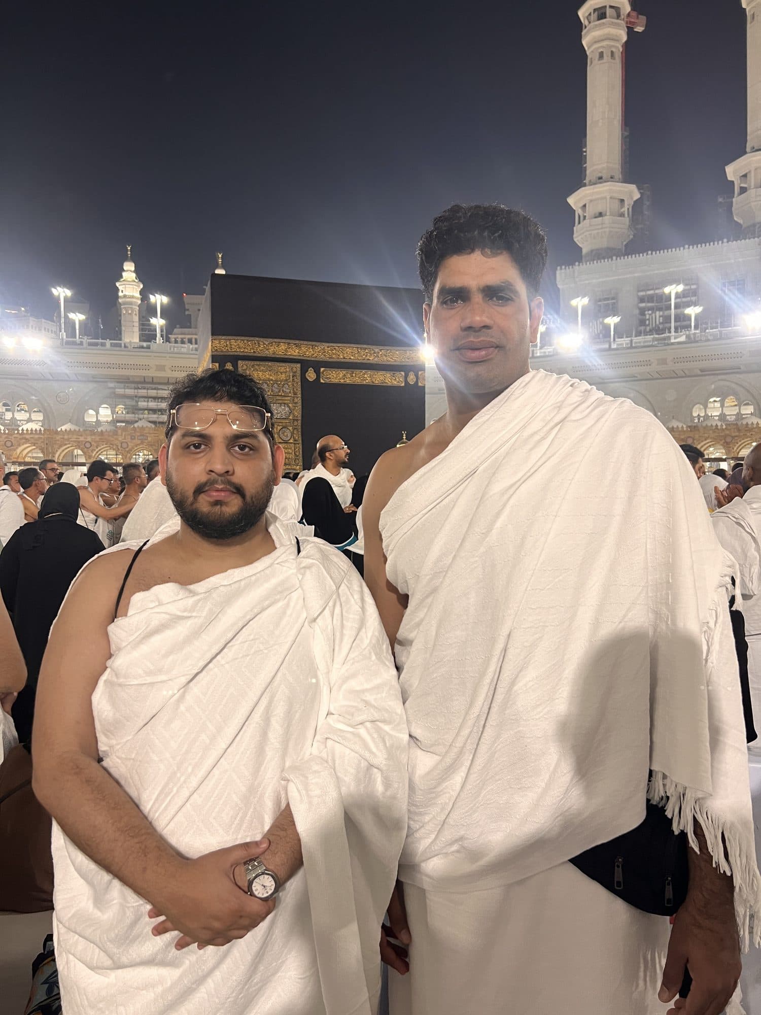 AlFursan pilgrims in Ihram at the Kaaba during Hajj 2026