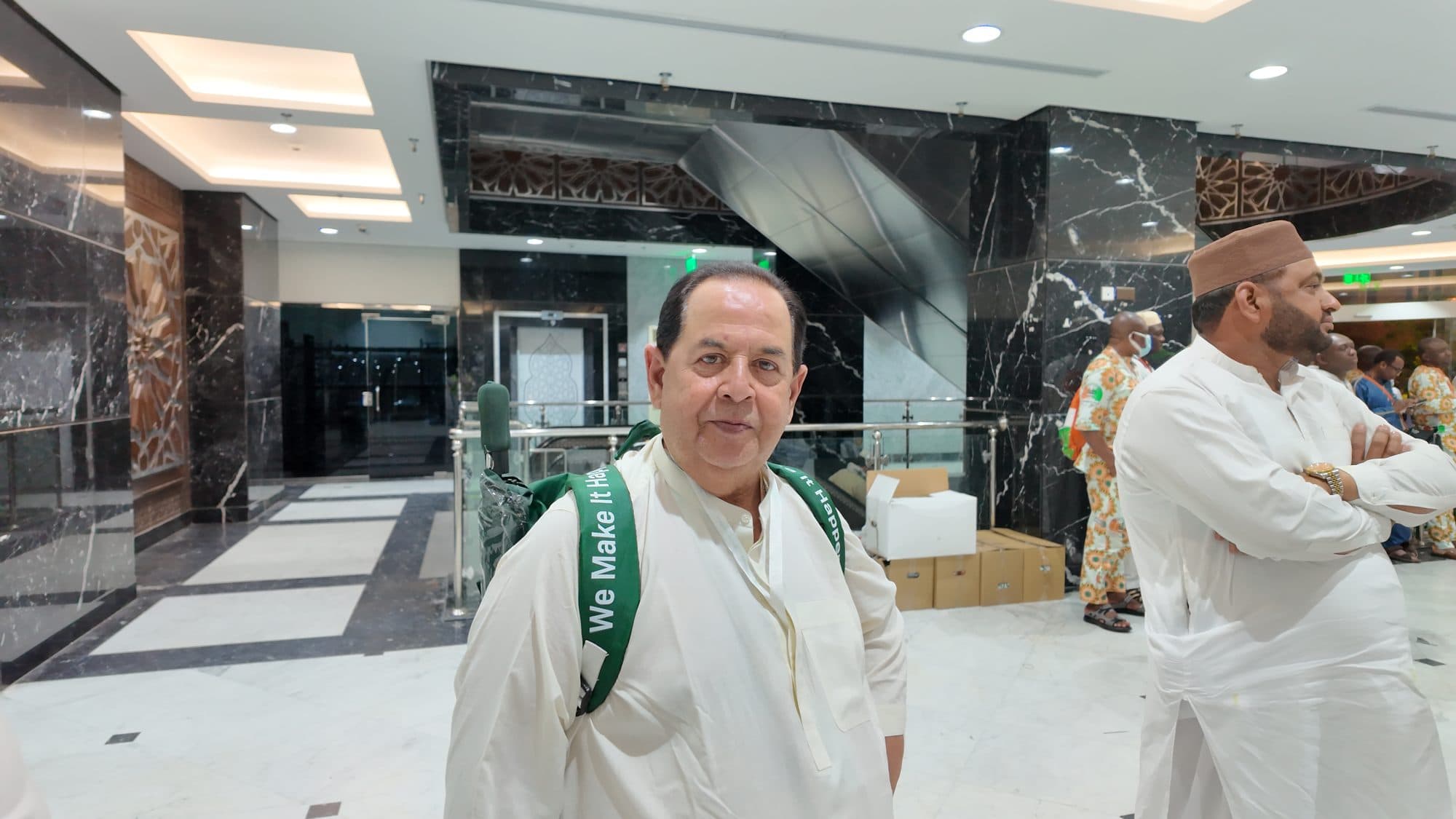 AlFursan pilgrim at the hotel entrance during Hajj 2026
